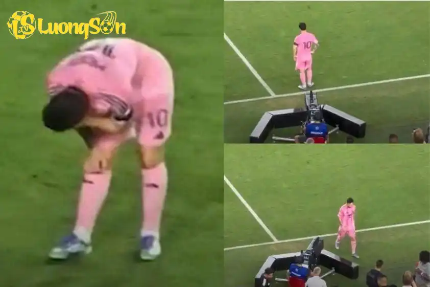 Hình ảnh Messi ôm đầu gối khiến các CĐV lo lắng